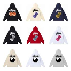 Stussy American style velvet dice hooded sweatshirt-2260