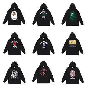 BAPE Autumn and winter high street hooded pullover sweatshirt-2507